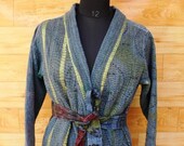 Women 39 s Kantha Jacket,Unique Reversible, Boho Wear, Kantha Coat, Handmade, Vintage Coat, Hand Quilted Jacket, Festival Fashion,Medium GJ136