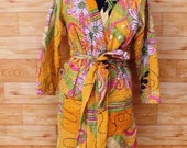 Vintage Kantha Jacket Ethnic Coat Gypsy Tribal LONG Jacket Kimono Retro Piece Unique Robe Vintage Cotton Reversible Kantha Stitch GJ124