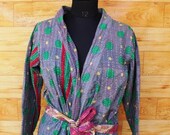 Women 39 s Kantha Jacket,Unique Reversible, Boho Wear, Kantha Coat, Handmade, Vintage Coat, Hand Quilted Jacket, Festival Fashion,Medium GJ122