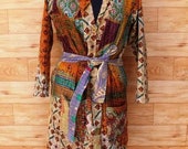 Vintage Kantha Jacket Ethnic Coat Gypsy Tribal LONG Jacket Kimono Retro Piece Unique Robe Vintage Cotton Reversible Kantha Stitch GJ125