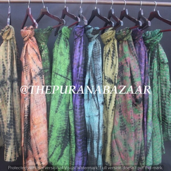 Multicolor - Pure Silk Tie-Dye Stole 85