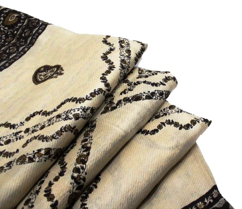Free Shipping Vintage Indian Traditional Floral Printed 100/% Pure Silk Saree Multi color Dress Making Used Art Deco Craft Fabric Sari PS2810