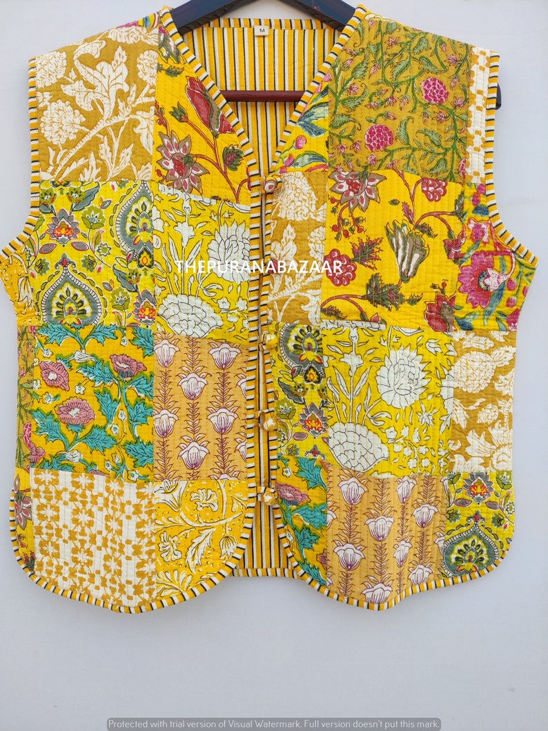 Vintage Reversible Flower Quilted Jacket , Quilted Jacket, Short Kimono ...