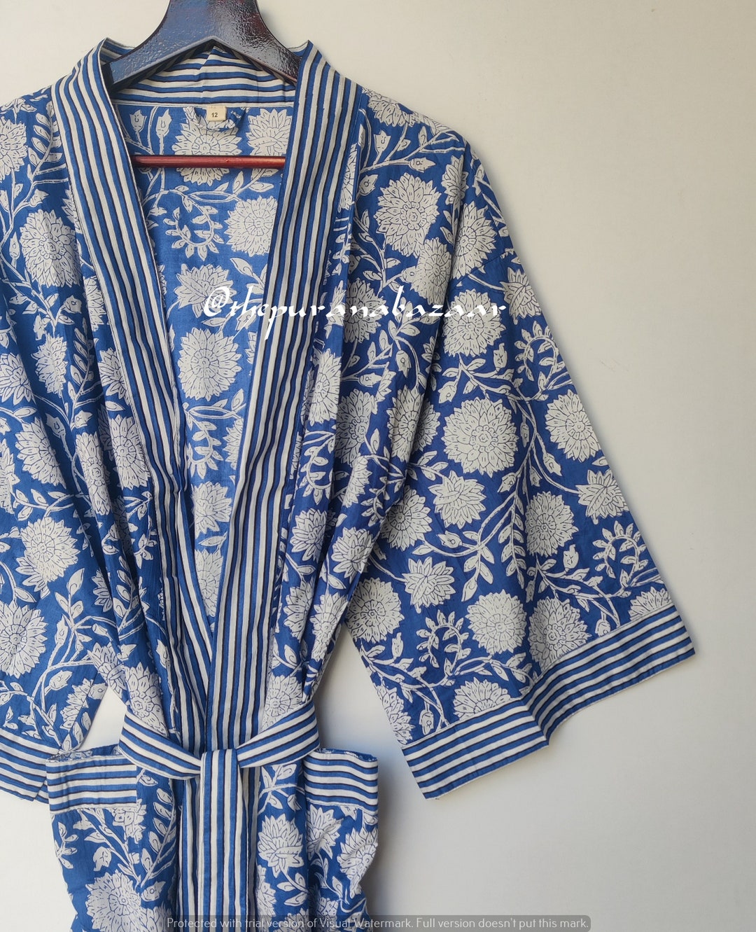 100 Cotton Kimono Robes Pure Cotton Kimono Block Print Etsy