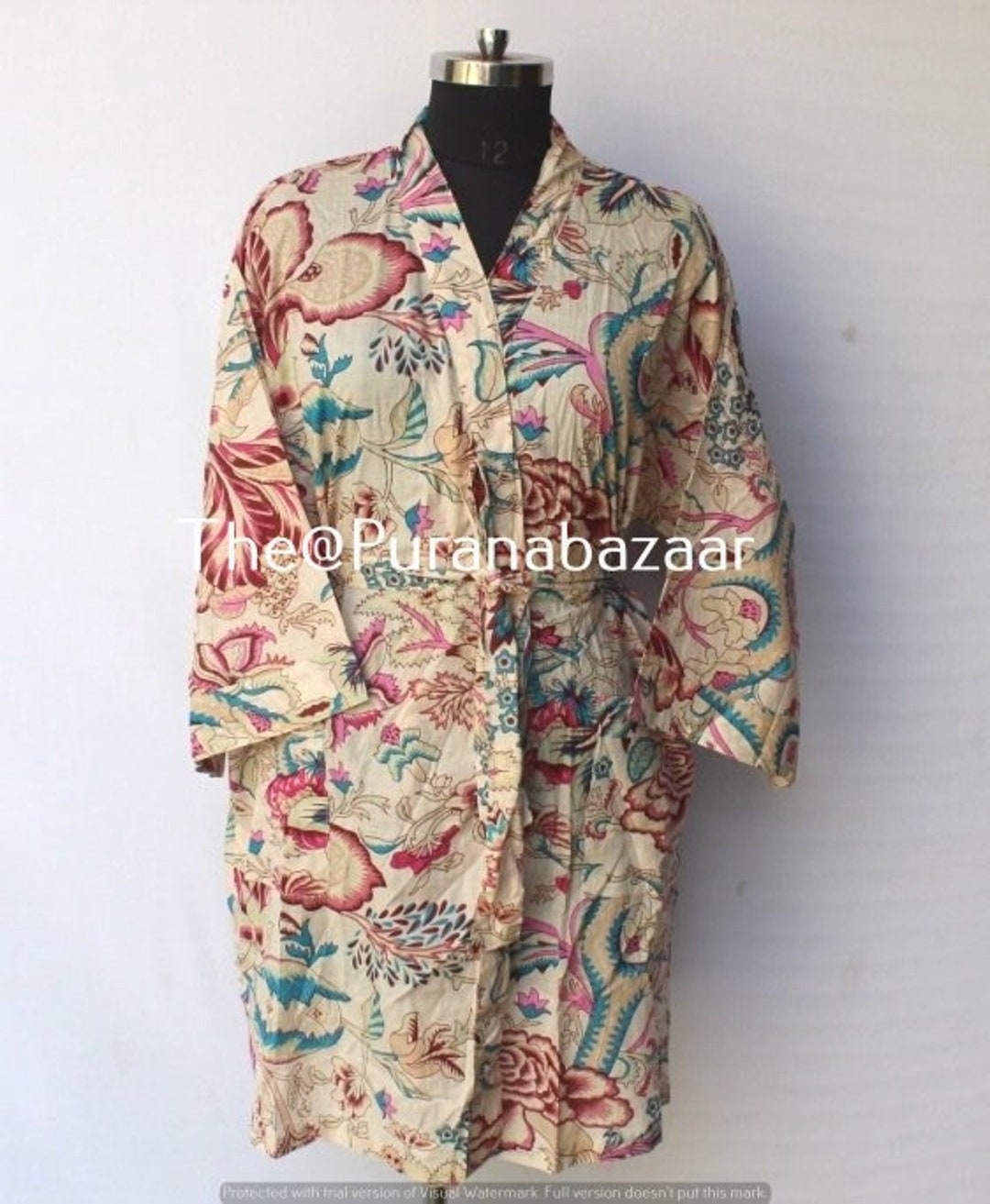 Buy 100% Cotton Kimono Indian Kimono Robes Printed Dressing Gowns ...