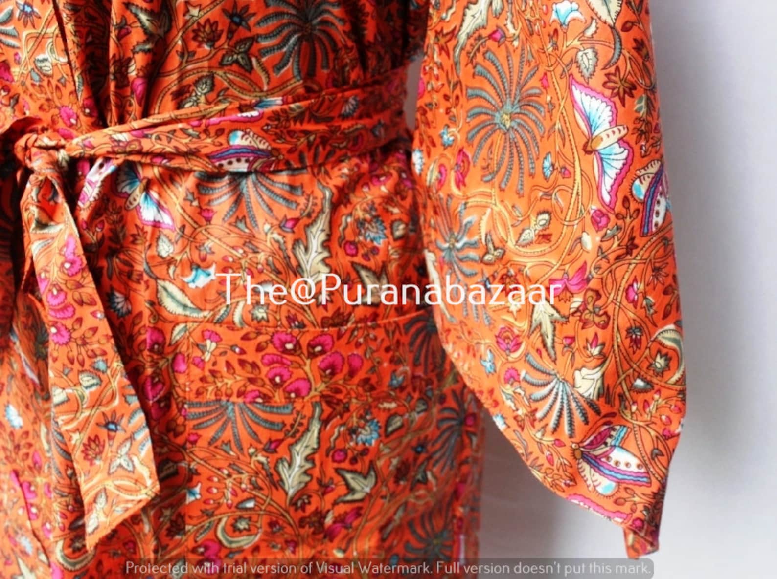 100 Cotton Kimono Indian Kimono Robes Printed Dressing Gown Etsy