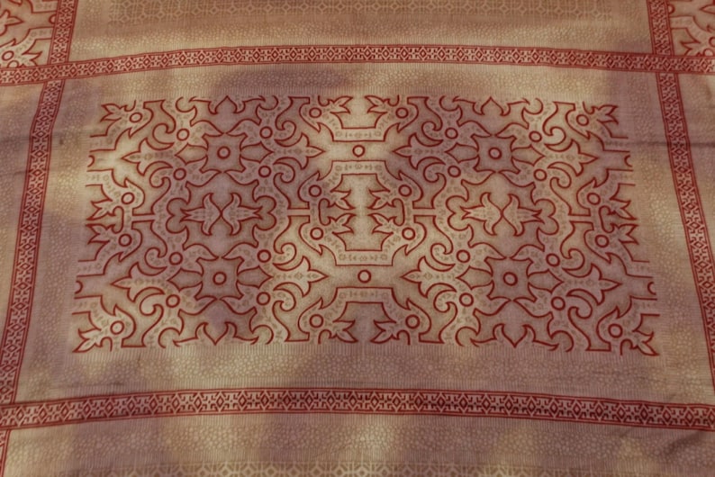 Vintage Indian Traditional Sari Clothing Art Deco Recycled Saree Art Silk Printed Fabric Women Wrap Floral Sari 5 Yrd Fabric FREE SHIPPING