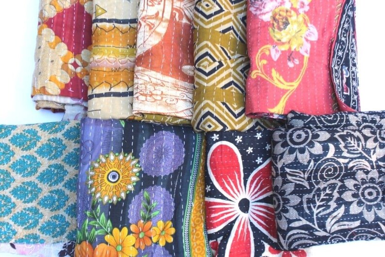 Vintage Kantha Scrap Fabric Material Kantha Fat Quarter Etsy