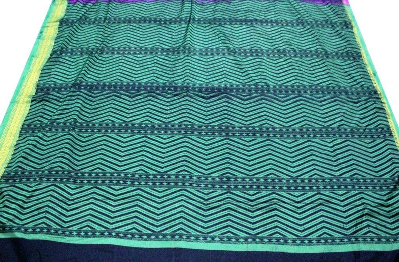 Free Shipping Vintage Indian Traditional Floral Printed Art Silk Saree Festival Sari Dress Making Used Art Deco Craft Fabric Sari # EB3182