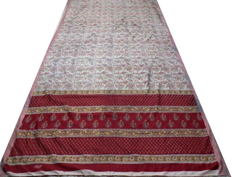 Indian Vintage Indian Traditional Sari Clothing Art Deco Recycled Sari Art Silk Printed Fabric Women Wrap Floral Sari 5 Yard Fabric #506