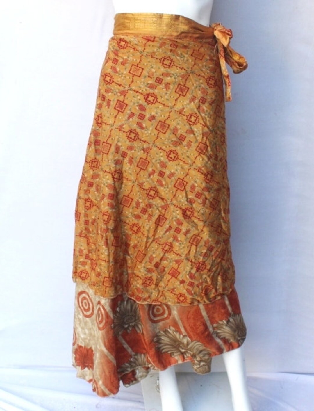 Long Wrap Skirt Indian Vintage Wrap Skirt Hippie Beach Long Etsy