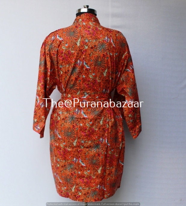 100% Cotton Kimono Indian Kimono Robes Printed Dressing Gown - Etsy