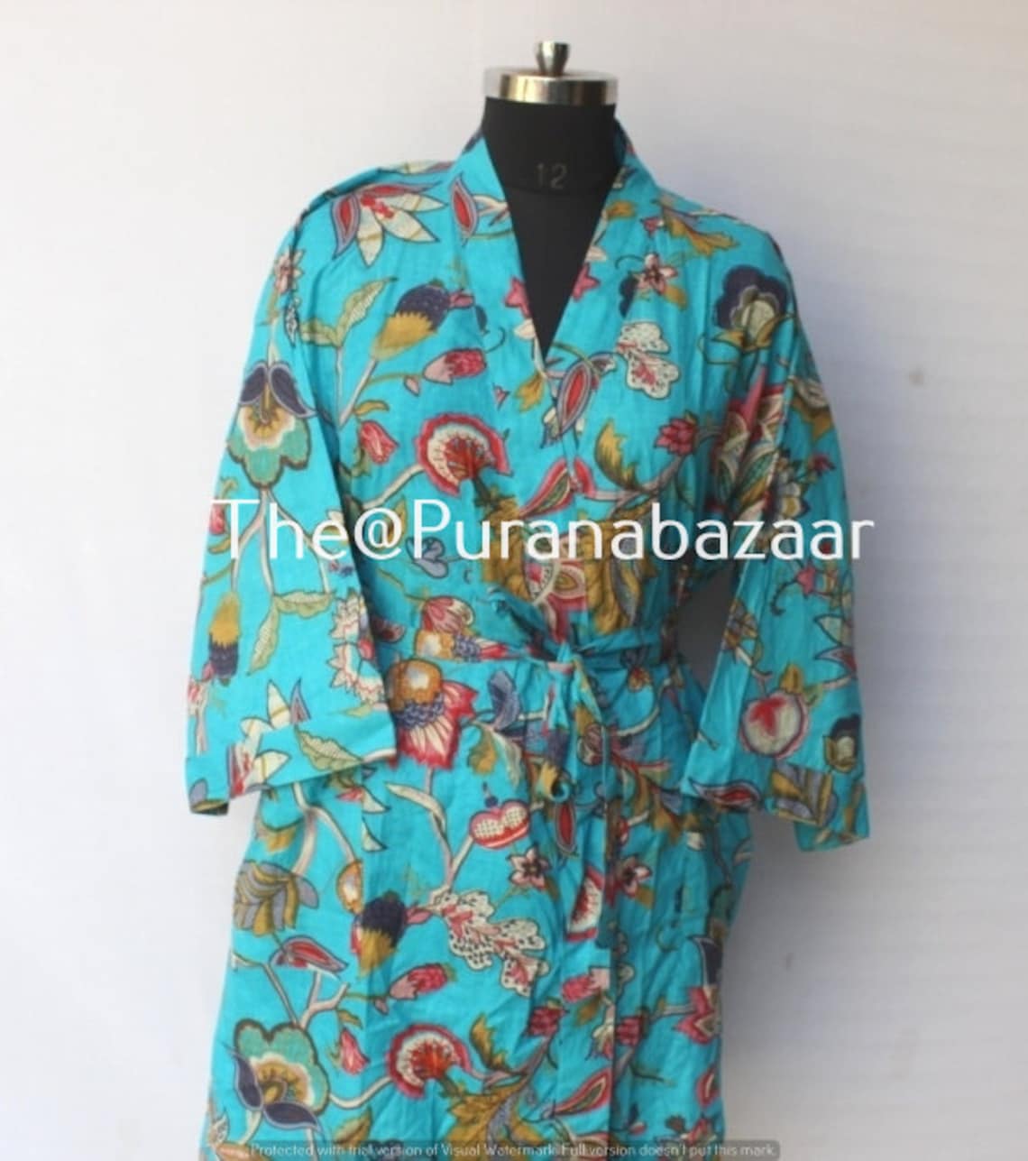 100 Cotton Kimono Indian Kimono Robes Printed Dressing Gown Etsy