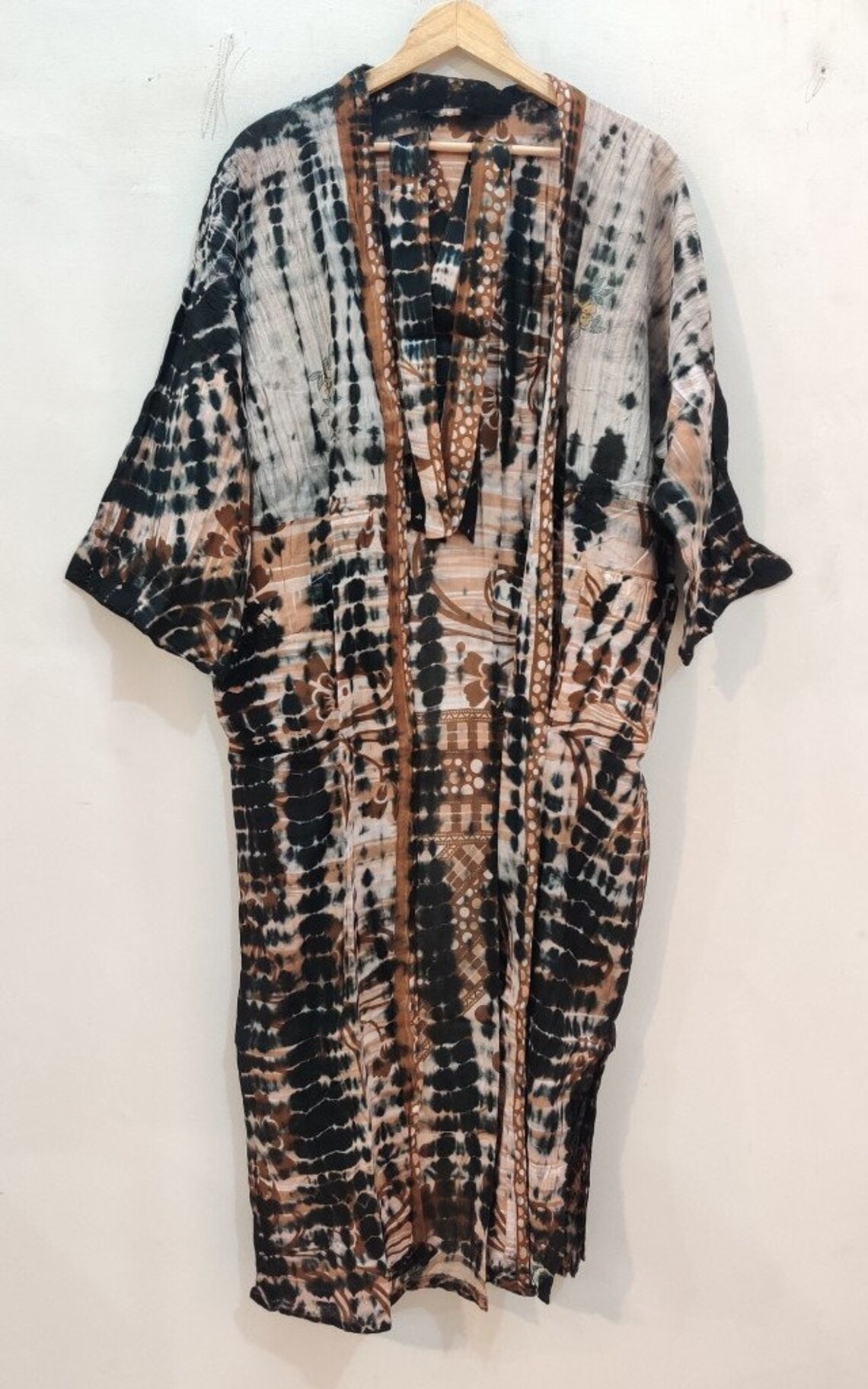 Women's Robe Hand Dyed Kimono Tie Dye Cotton Sari Robe Etsy