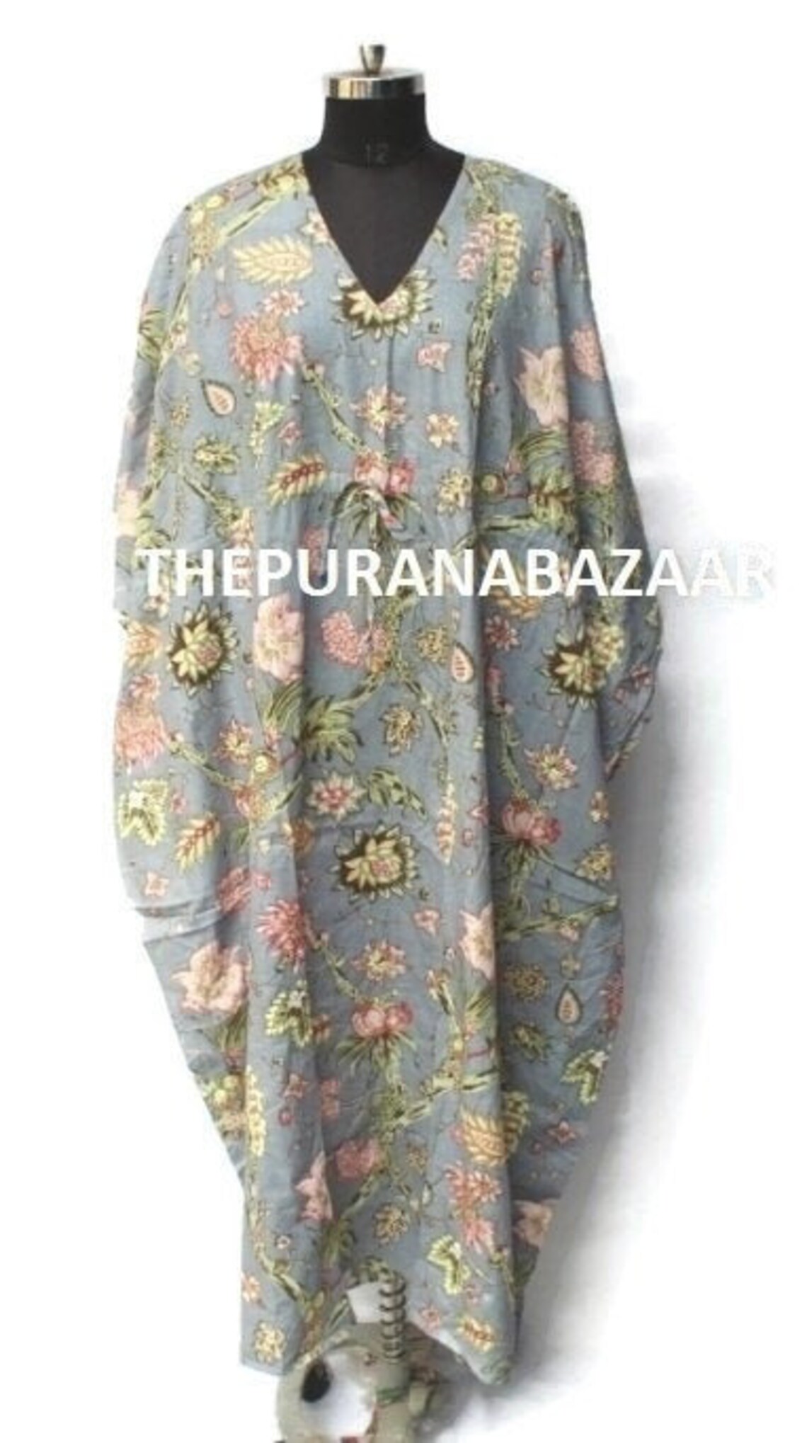 Indian Cotton Kaftan Dress Cotton Printed Kaftan Maxi Dress Etsy