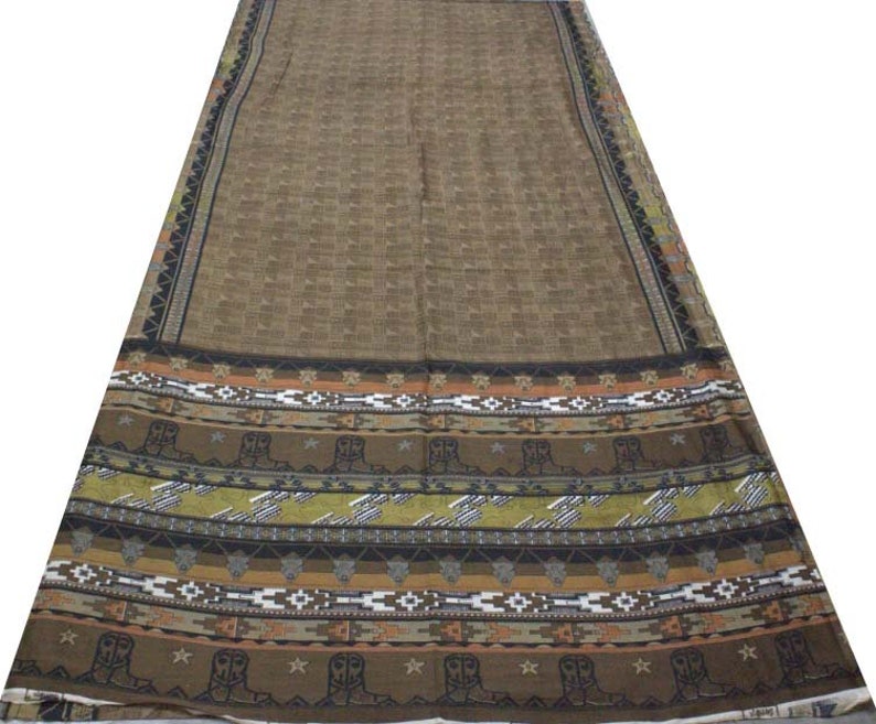 Vintage Indian Traditional Sari Clothing Art Deco Recycled Saree Art Silk Printed Fabric Women Wrap Floral Sari 5 Yrd Fabric FREE SHIPPING