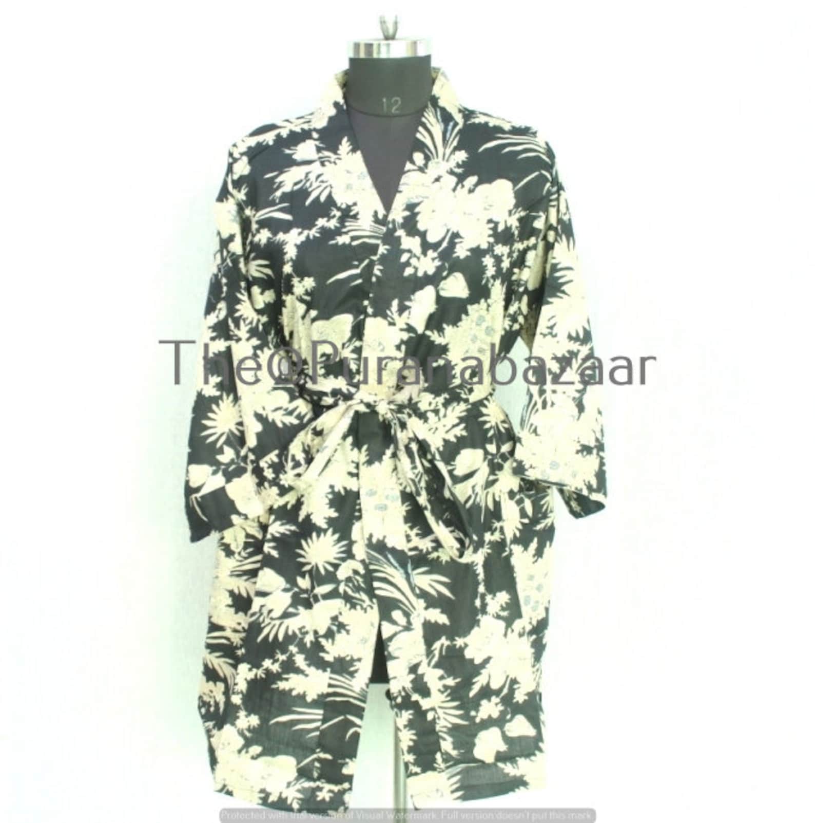 100 Cotton Kimono Indian Kimono Robes Printed Dressing Gown Etsy