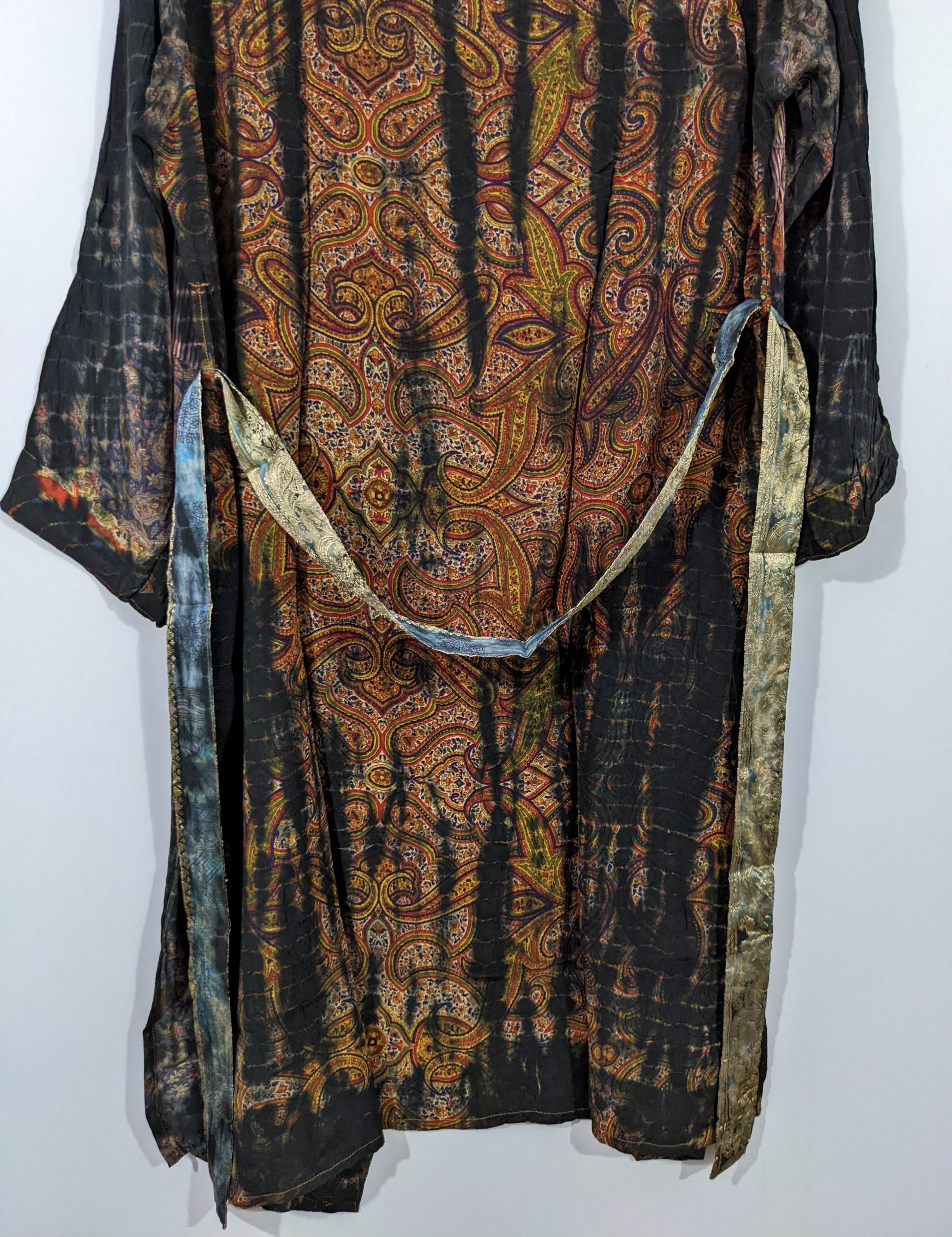 Indian Tie Dye Sari Kimono Batik Dye Robe Sari Fabric Kimono - Etsy