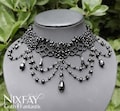 Rose Lace Beaded Choker Necklace, Victorian Goth Wedding product logo