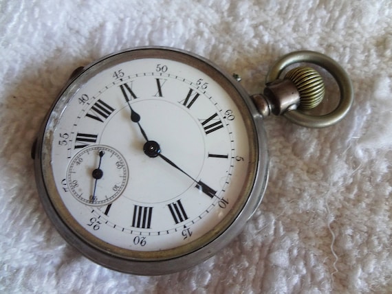 silver watch, chain watch, hand-engraved onion wat