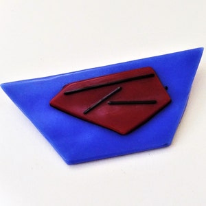 Vintage Abstract Art Ceramic Tile Brooch modernist modern art