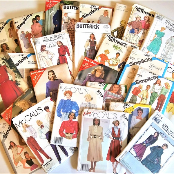 Lot 30 Vintage Misses Women Sewing Patterns 1980s UNCUT Simplicity McCall's