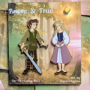 Black Cauldron - Brave and True - Taran Princess Eilonwy Bauble - Black Cauldron Fantasy Pin Set