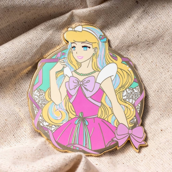 Cinderella Pin - Princess Lovely Locks Series - Sweet Cinderella Song - Pink Dress Cinderella Fantasy Pin