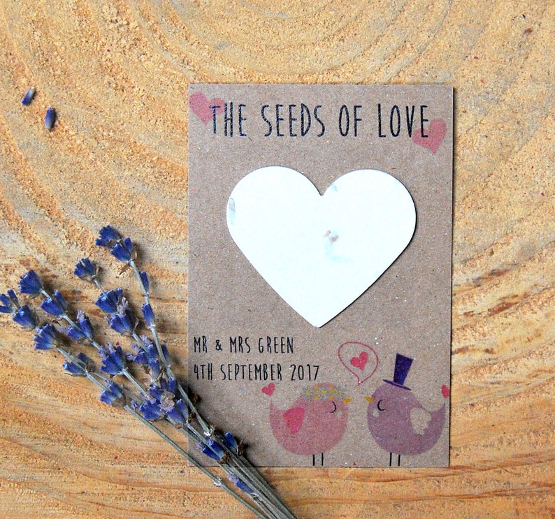 10 Personalised wildflower seed wedding favours seed packets Etsy