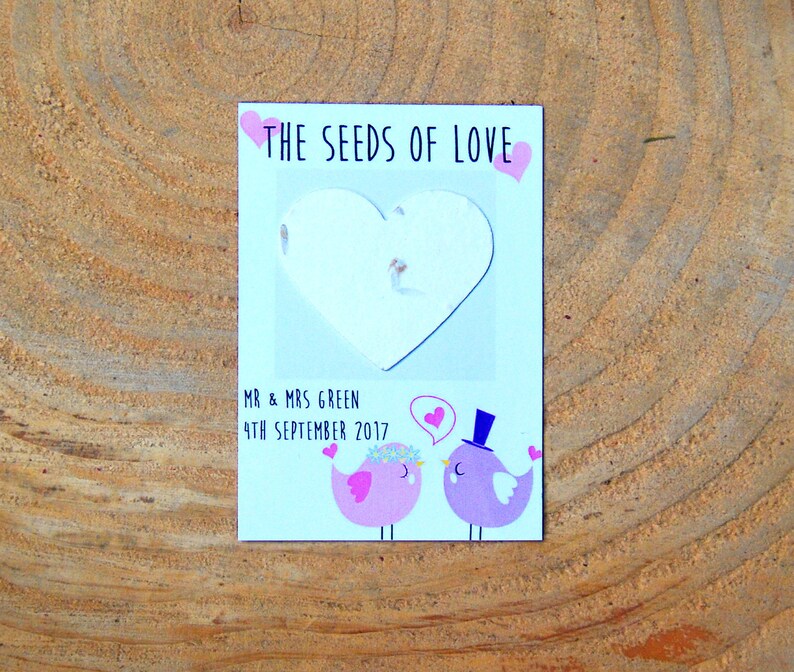10 Personalised wildflower seed wedding favours seed packets Etsy