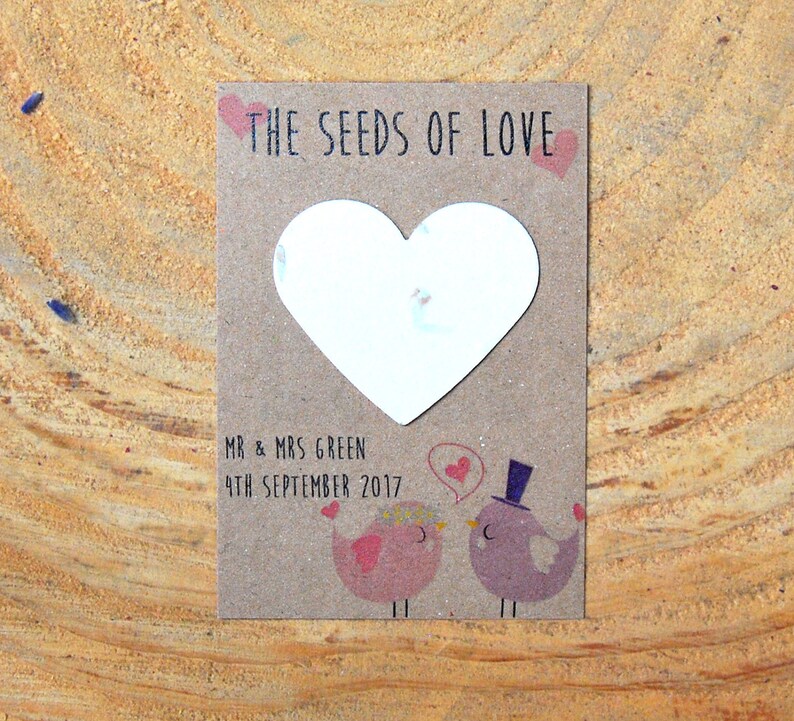10 Personalised wildflower seed wedding favours seed packets Etsy