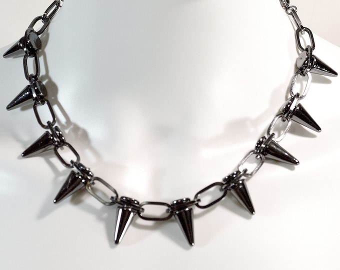 Spiked Statement Necklace - Free US Shipping - Spiked Necklace - Gothic Jewelry