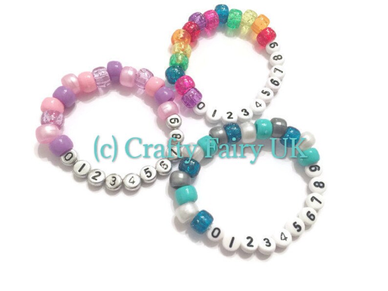 Child Safety ID Bracelet Lost ~ Personalised Phone Mobile Number Name ~ Party Fillers ~ Travel Trip Camping ~ Security ~ Preschool ~ Nursery