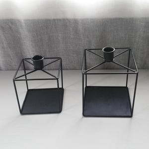 Black Metal Candle Holder Set of 2