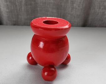 Swedish Red Wooden candle holder
