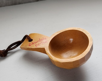 Kuksa wooden Mug Norwegian Handmade-Hand Carved- Nordic Art Vintage
