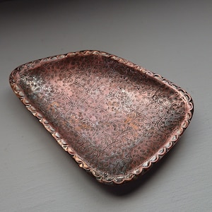 Handmade Copper Bowl-Dish Ring Bowl-Table Decor-Vintage