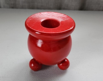 Swedish Red Wooden candle holder