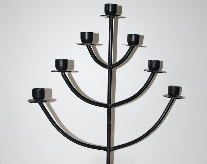 Iron Candle Holder Christmas Tree 7 Candle Wrought Iron Etsy