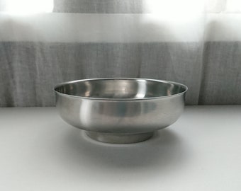 Pedestal Bowl Fruit Bowl Large Size and Massive-Swedish Steel-Vintage Nordic Quality