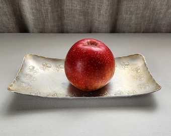 Norwegian Gudbrandsdalen Bowl Dish Plate-Hammered Aluminum -Handmade And Quality-Nordic Aluminum Art-Vintage