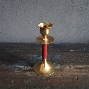 Brass Candle Holder With wood French Vintage