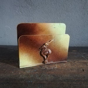 Deco Art Ystad Brons 1930s Bronce Carta Titular Nota Titular Sueco Antique