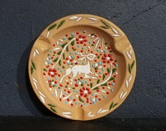 Greek Ceramic Ashtray Handmade Vintage