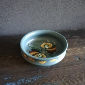 Wooden Bowl Norwegian Hand Painting Folk Art Rosemaling Vintage