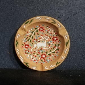 Greek Ceramic Ashtray Handmade Vintage