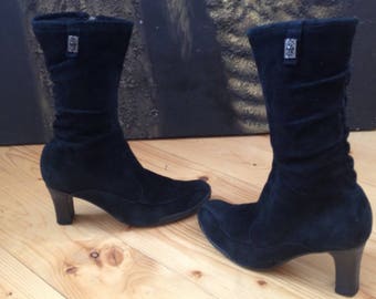 ARAZ Collection Vintage black, suede boots - size 39 eur, 8 us, 6 uk.