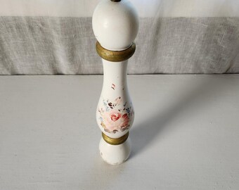 Danish Pepper Mill Grinder Large Size-Natural Wood And Hand Painted-Vintage