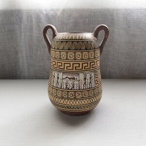Pottery Vase Greek Vintage Handmade Beautiful Table Decor