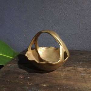 Cesta de latão suporte para anel de tigela de dinheiro bonito e pesado de qualidade sueca